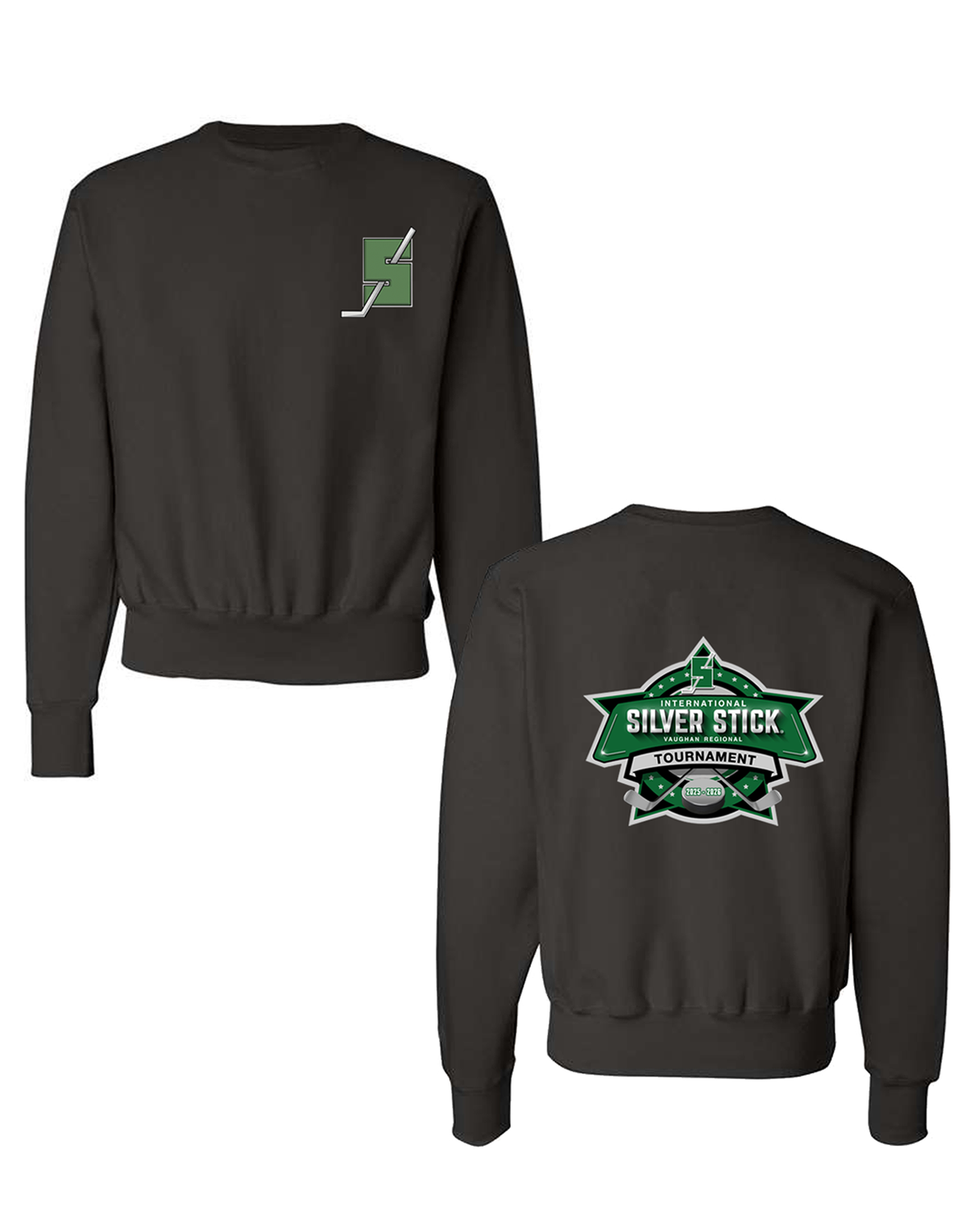 Silver Stick 2025 Tournament S Logo Chest Crest Tournament Logo Back Print Champion Unisex Reverse Weave Crewneck Sweatshirt