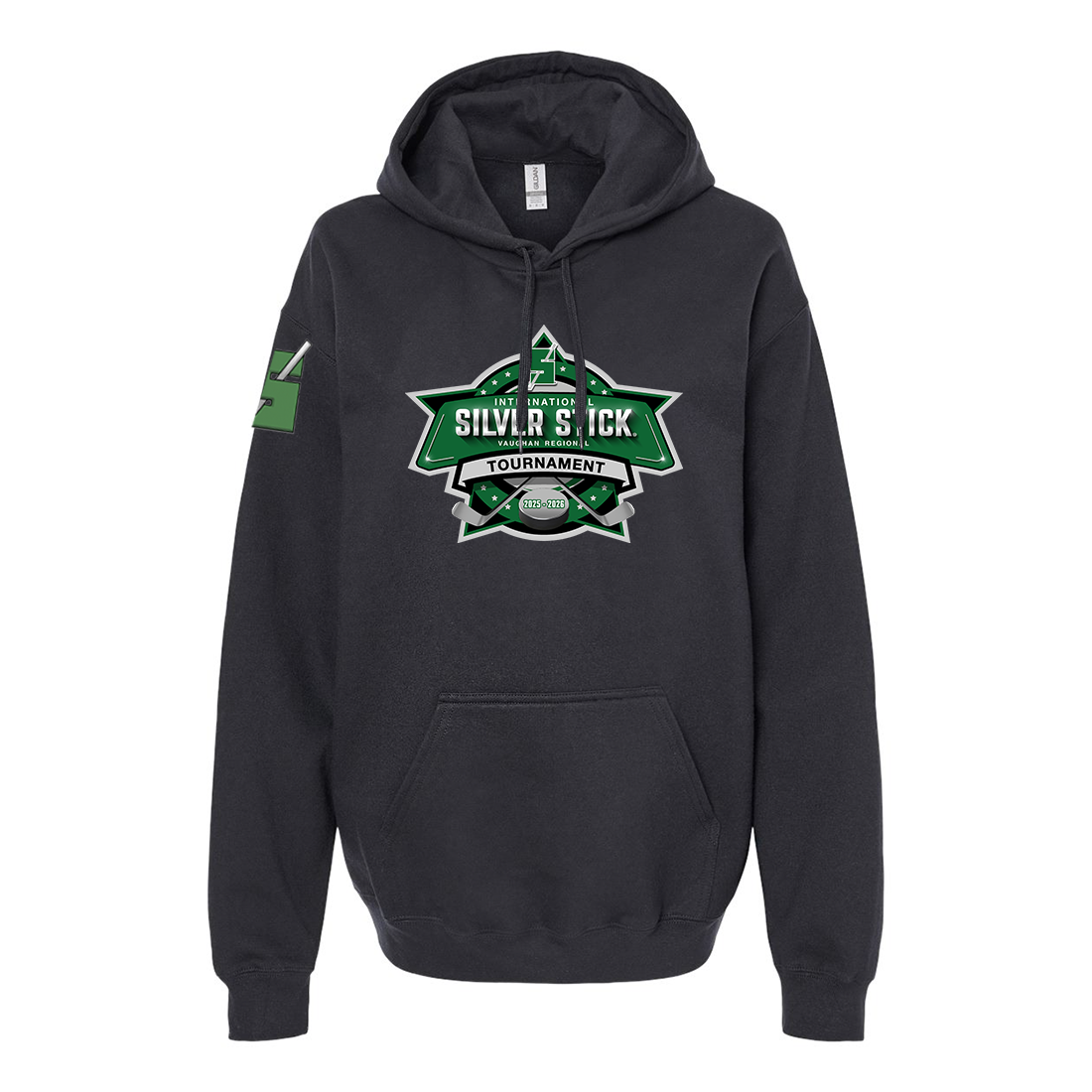 Silver Stick 2025 Tournament Logo Gildan Unisex Softstyle Midweight Hooded Sweatshirt