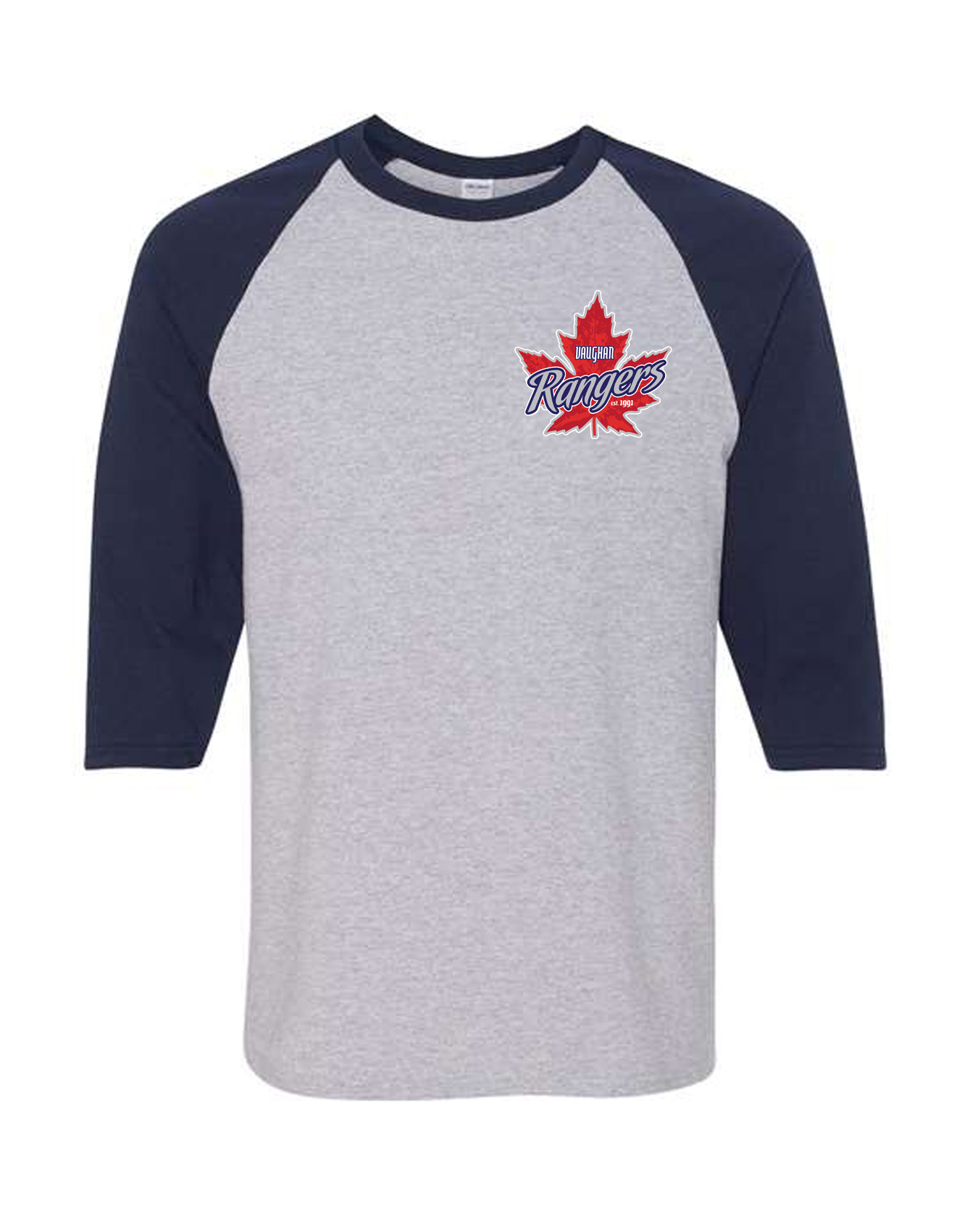 Vaughan Rangers Gildan Unisex Heavy Cotton Raglan Three-Quarter Sleeve T shirt