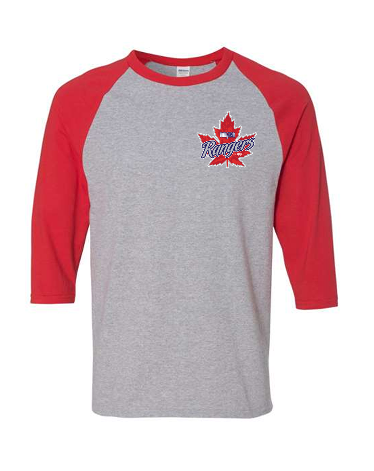 Vaughan Rangers Gildan Unisex Heavy Cotton Raglan Three-Quarter Sleeve T shirt