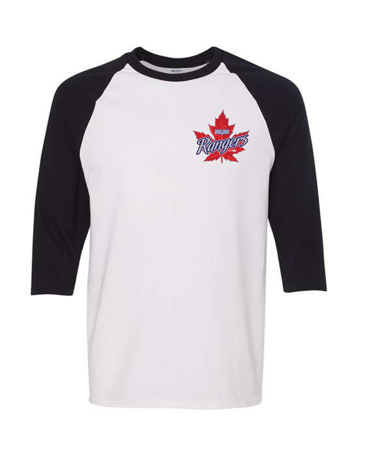 Vaughan Rangers Gildan Unisex Heavy Cotton Raglan Three-Quarter Sleeve T shirt