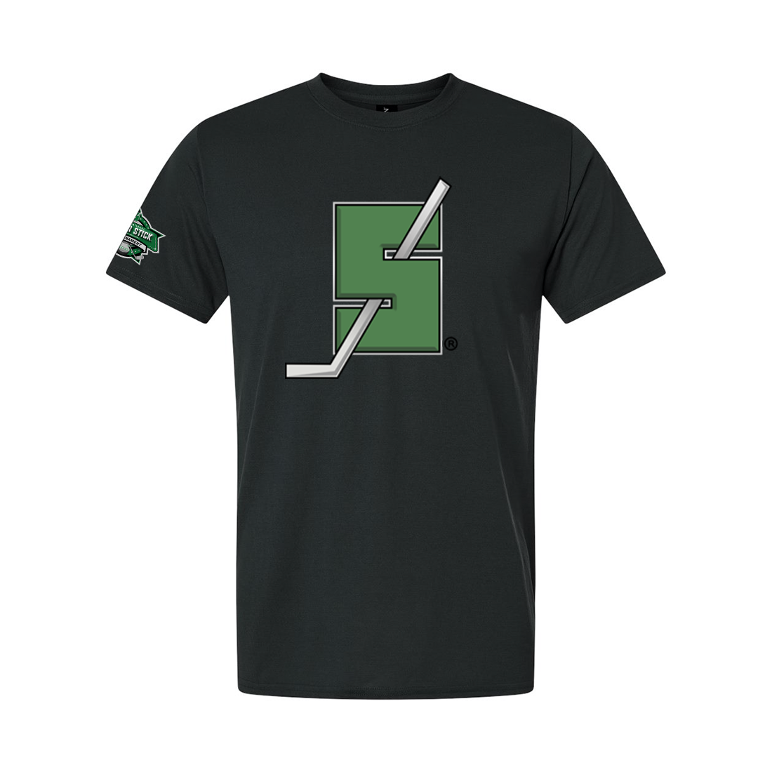 Silver Stick Front 2025 Tournament Logo Right Sleeve Gildan Unisex Performance T Shirt