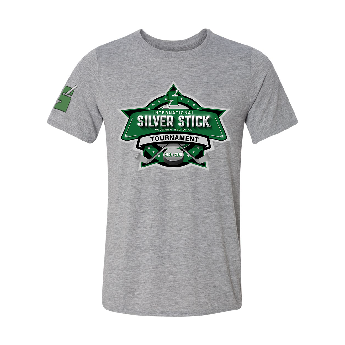 Silver Stick 2025 Tournament Logo Right Sleeve S Logo Gildan Unisex Performance T Shirt