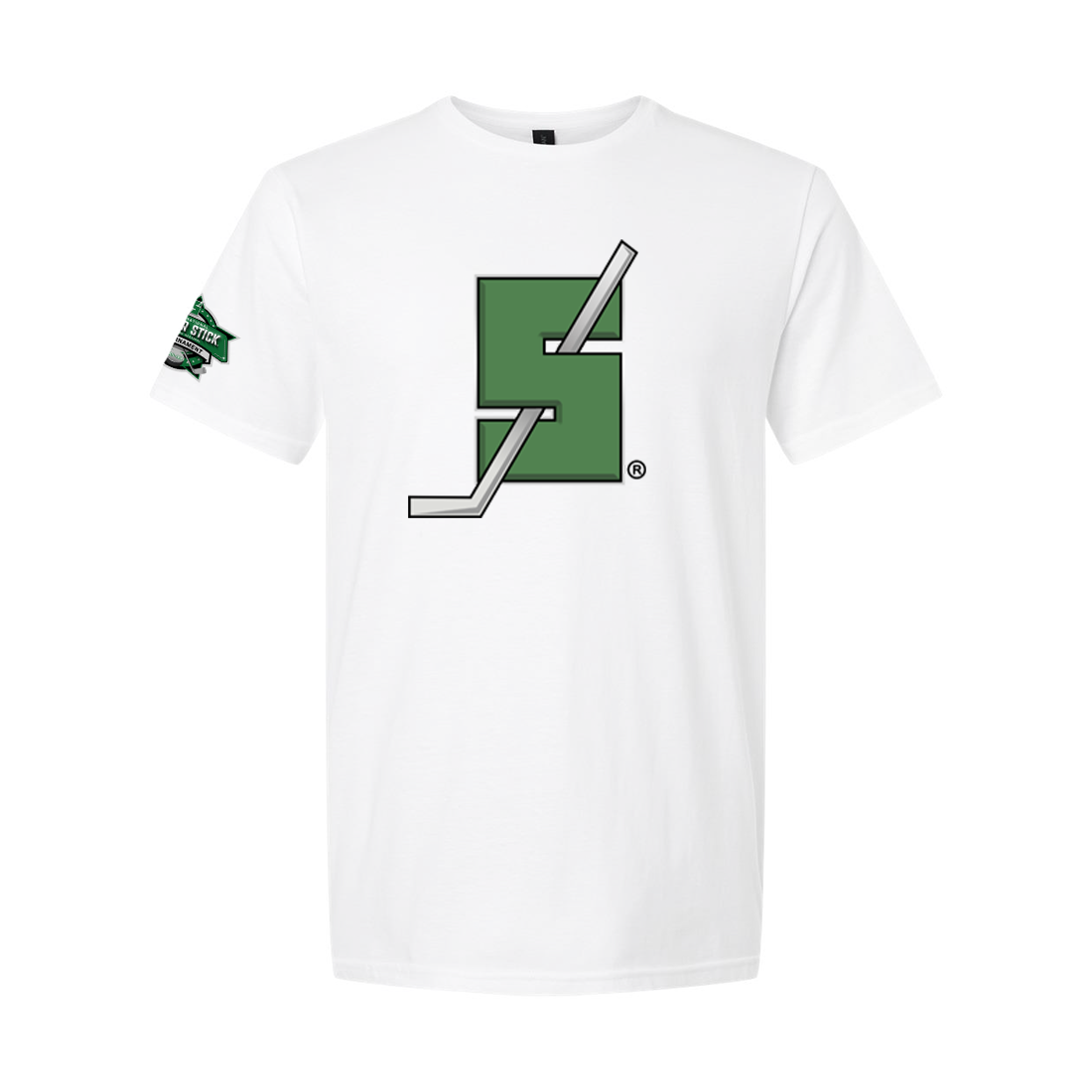 Silver Stick Front 2025 Tournament Logo Right Sleeve Unisex Gildan Softstyle T Shirt