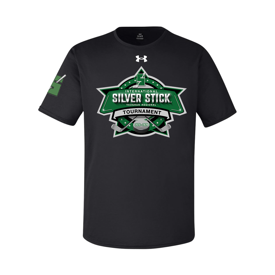 Silver Stick 2025 Tournament Logo Right Sleeve S Logo Unisex Under Armour Men's Team Tech T Shirt