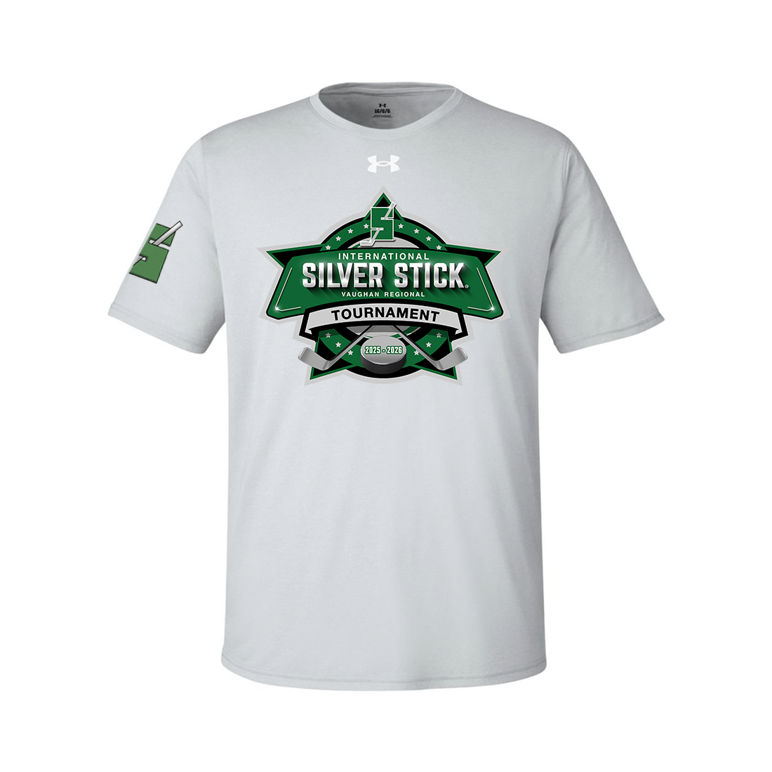 Silver Stick 2025 Tournament Logo Right Sleeve S Logo Unisex Under Armour Men's Team Tech T Shirt