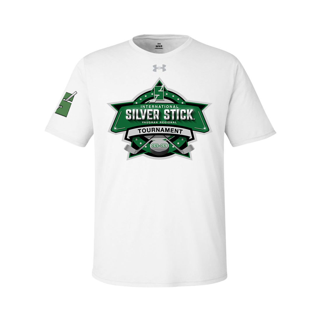 Silver Stick 2025 Tournament Logo Right Sleeve S Logo Unisex Under Armour Men's Team Tech T Shirt
