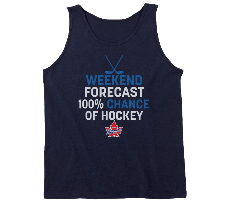 Weekend Forecast 100 Percent Chance Of Hockey Vaughan Rangers T Shirt