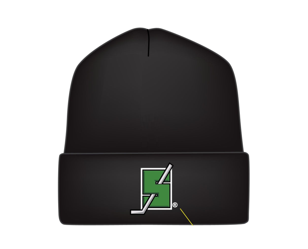 Silver Stick Ribbed Toque with Cuff