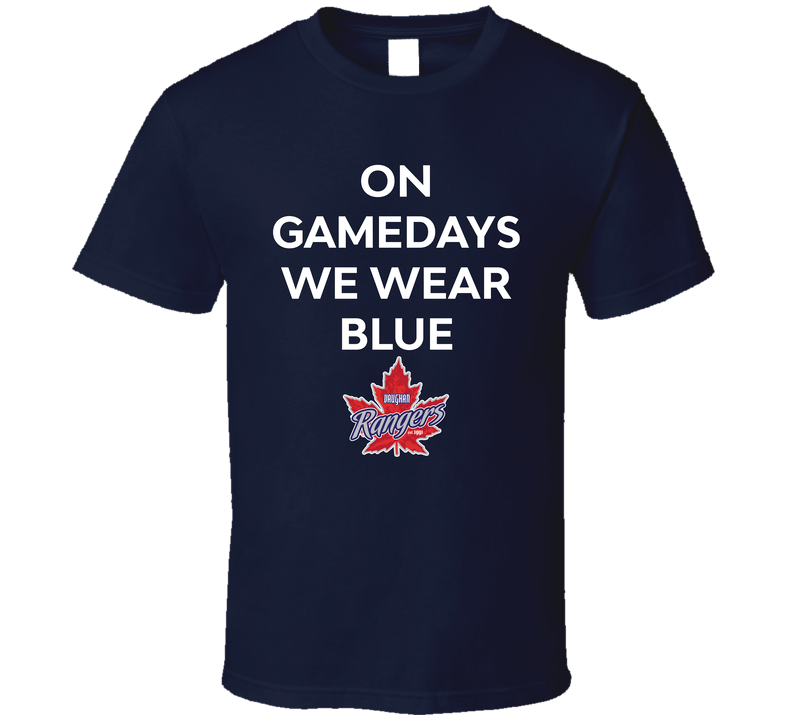 On Game Days We Wear Blue Vaughn Rangers Goalie T Shirt
