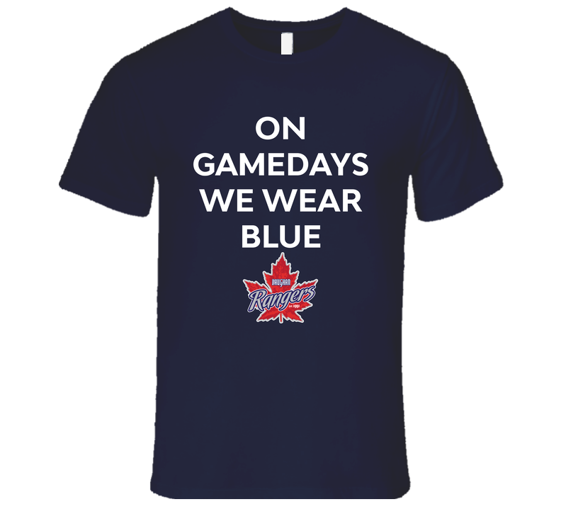 On Game Days We Wear Blue Vaughn Rangers Goalie T Shirt