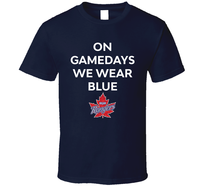 On Game Days We Wear Blue Vaughn Rangers Goalie T Shirt
