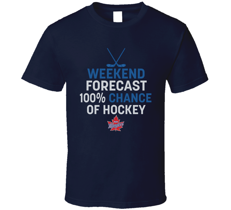 Weekend Forecast 100 Percent Chance Of Hockey Vaughn Rangers T Shirt
