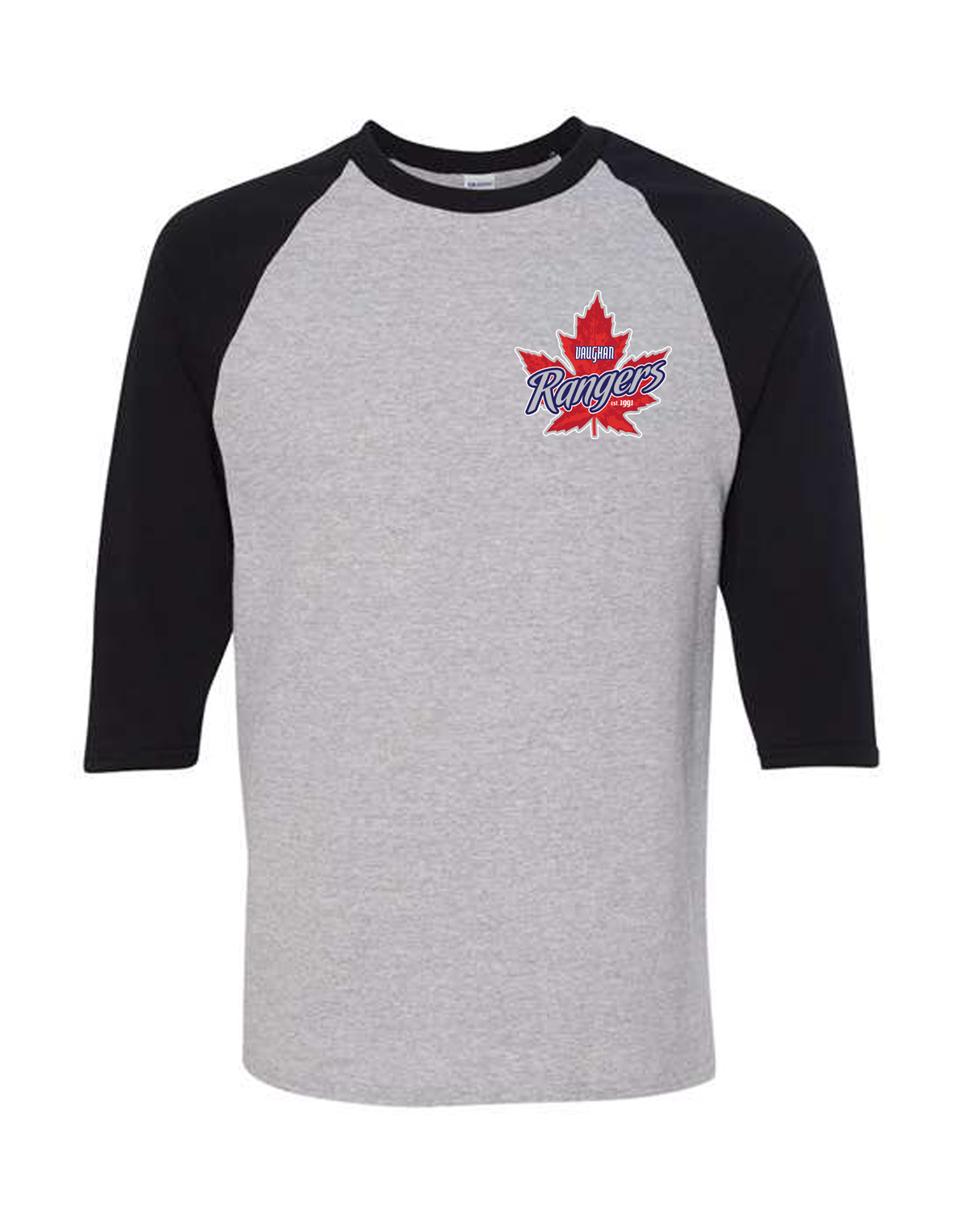 Vaughan Rangers Gildan Unisex Heavy Cotton Raglan Three-Quarter Sleeve T shirt