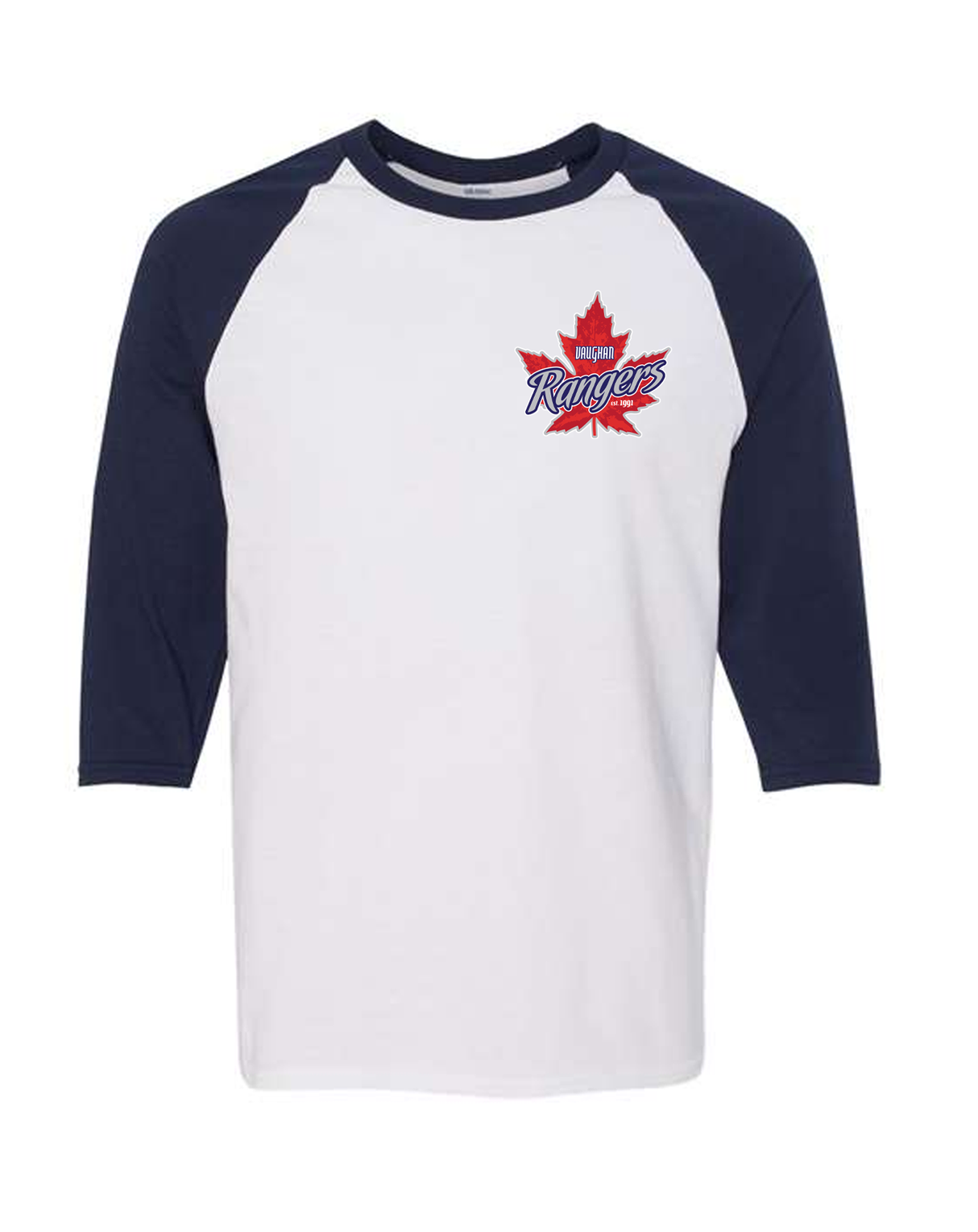 Vaughan Rangers Gildan Unisex Heavy Cotton Raglan Three-Quarter Sleeve T shirt