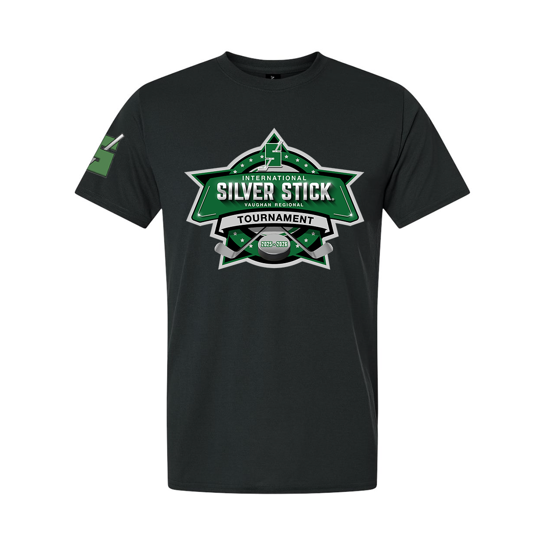 Silver Stick 2025 Tournament Logo Right Sleeve S Logo Gildan Unisex Performance T Shirt