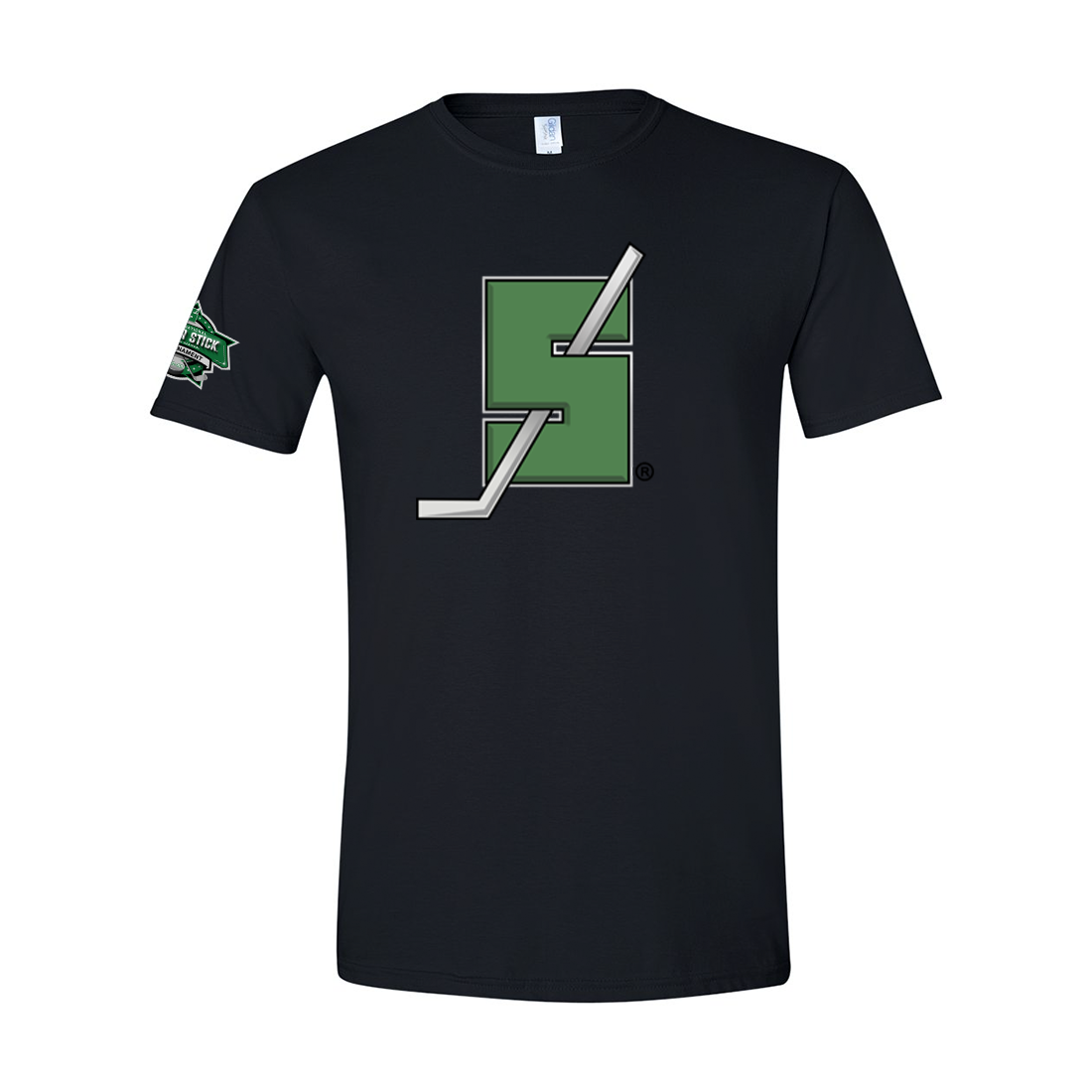 Silverstick Front 2025 Tournament Logo Right Sleeve Unisex Gildan Softstyle T Shirt