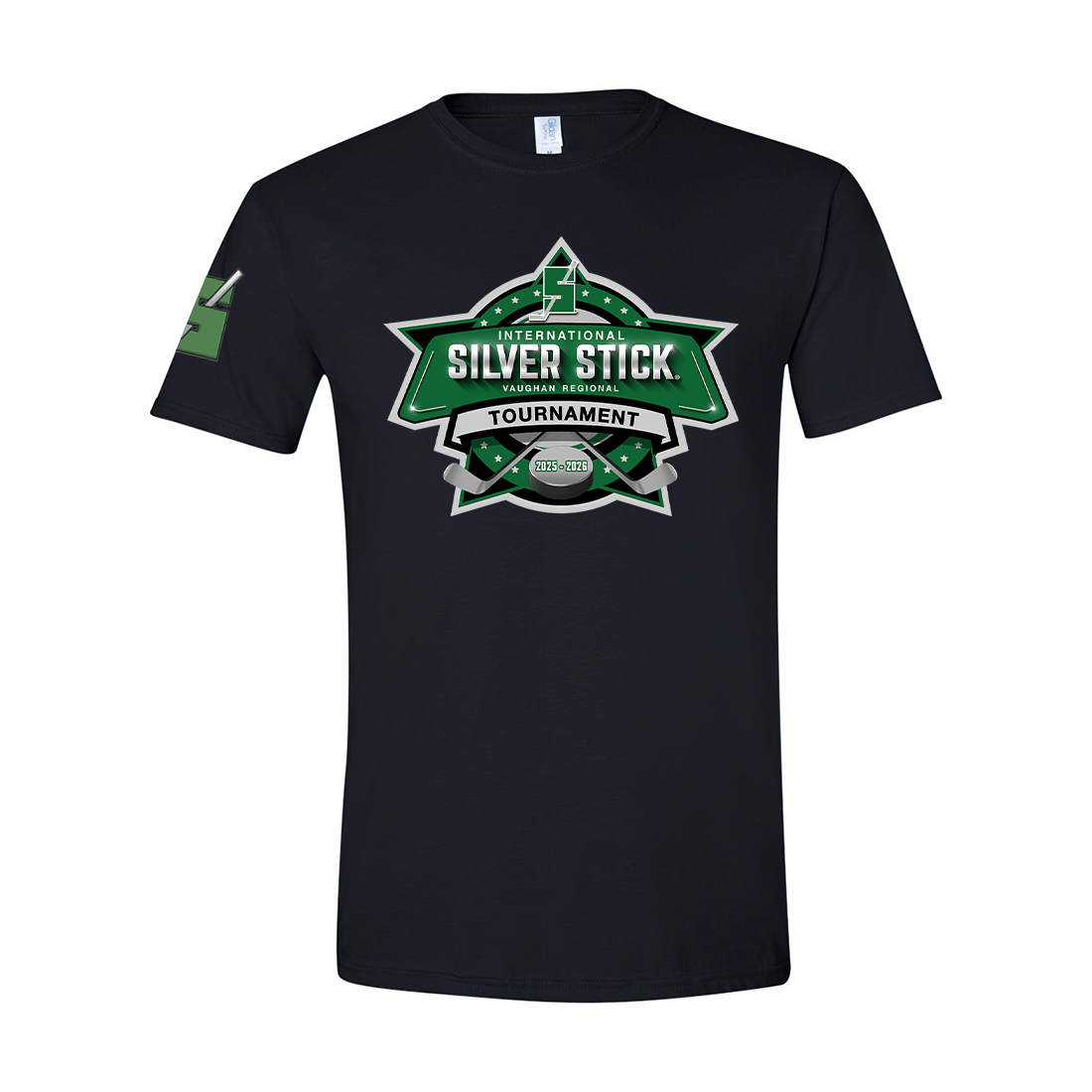 Silver Stick 2025 Tournament Logo Right Sleeve S Logo Unisex Gildan Softstyle T Shirt