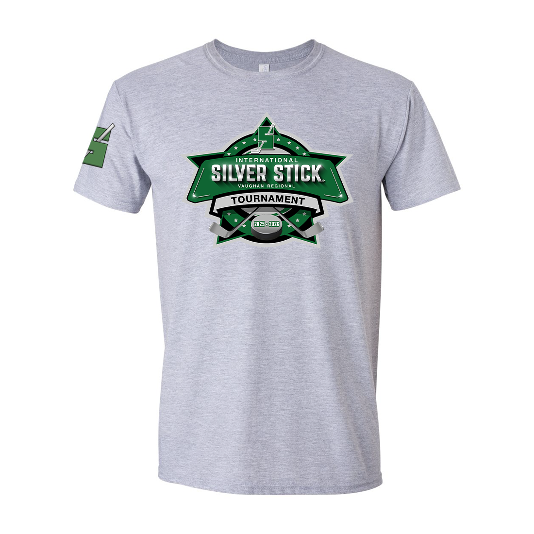 Silver Stick 2025 Tournament Logo Right Sleeve S Logo Unisex Gildan Softstyle T Shirt